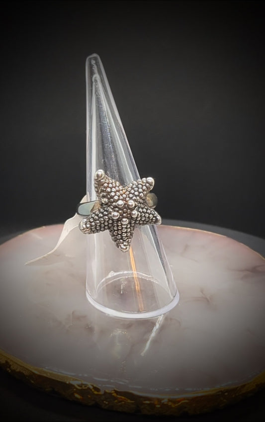 Vintage Size 6 925 Sterling Silver Starfish Ring